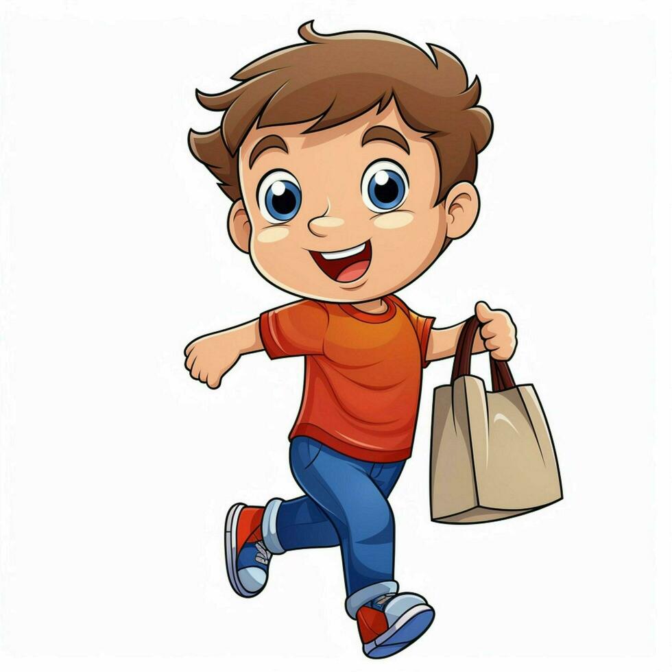 Tote bag 2d cartoon vector illustration on white backgroun photo