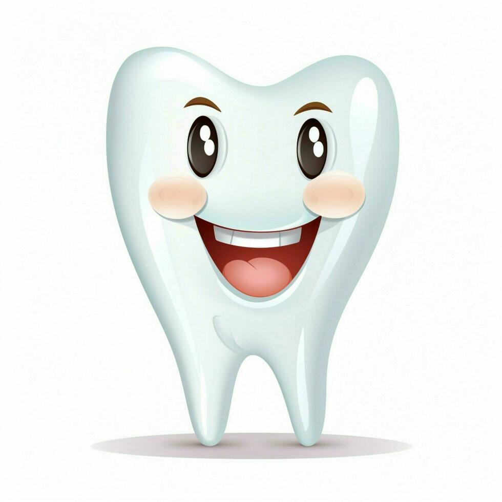 Tooth 2d cartoon vector illustration on white background h photo