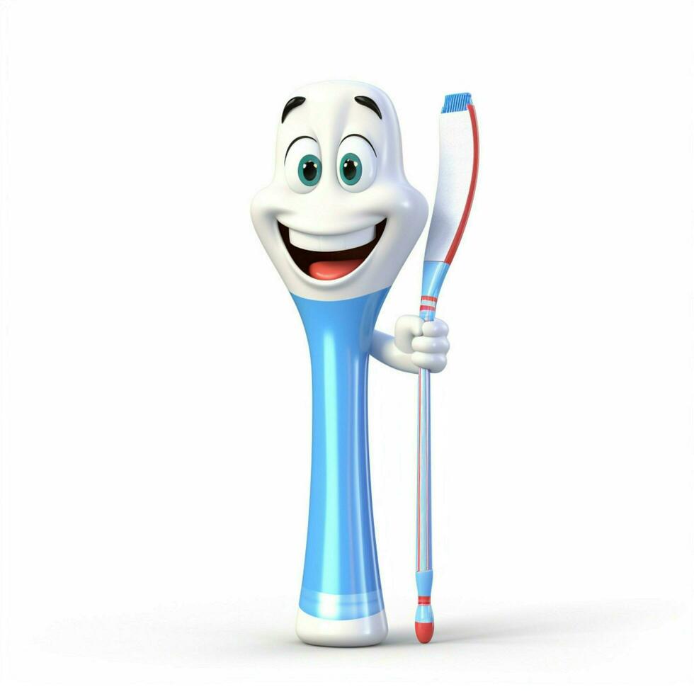 cepillo de dientes 2d dibujos animados vector ilustración en blanco centrico foto