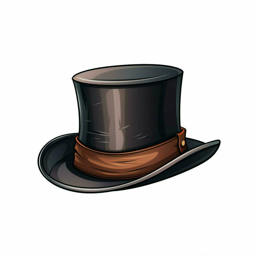 Top hat 2d cartoon vector illustration on white background photo