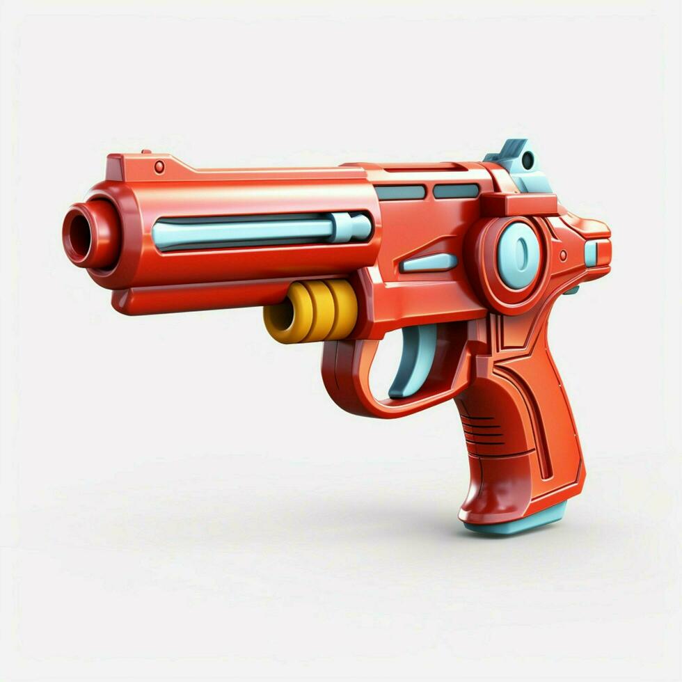 Toy gun 2d cartoon illustraton on white background high qu photo