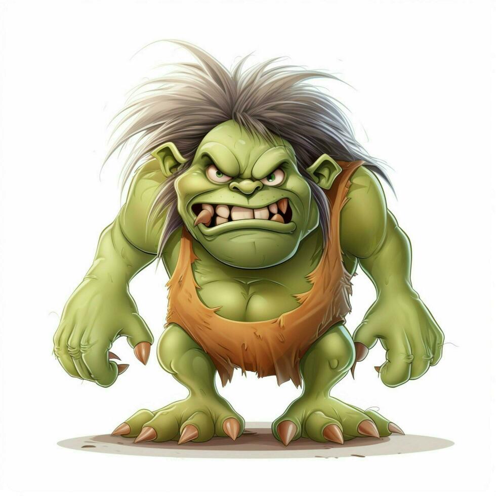 Troll 2d cartoon illustraton on white background high qual photo