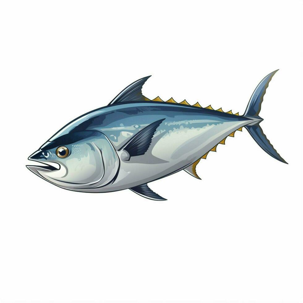 Tuna 2d vector illustration cartoon in white background hi photo