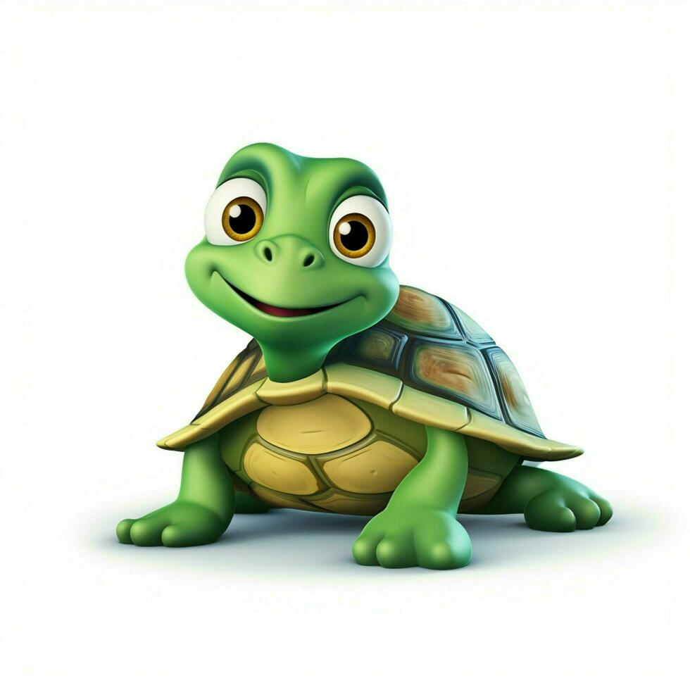 Turtle 2d cartoon vector illustration on white background photo