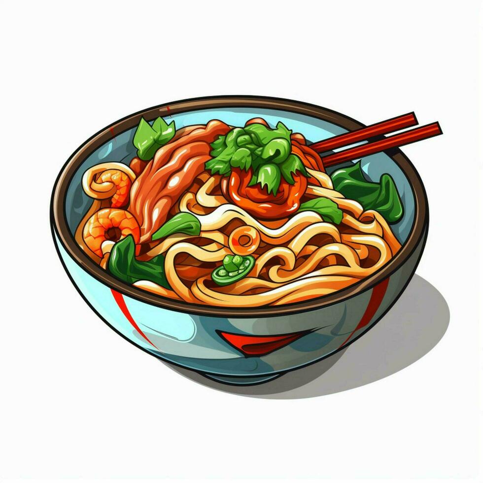 Udon 2d vector illustration cartoon in white background hi photo