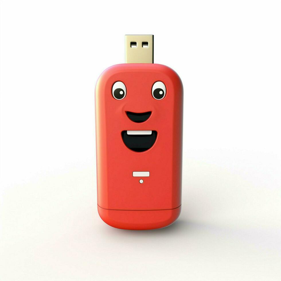 USB toy 2d cartoon illustraton on white background high qu photo