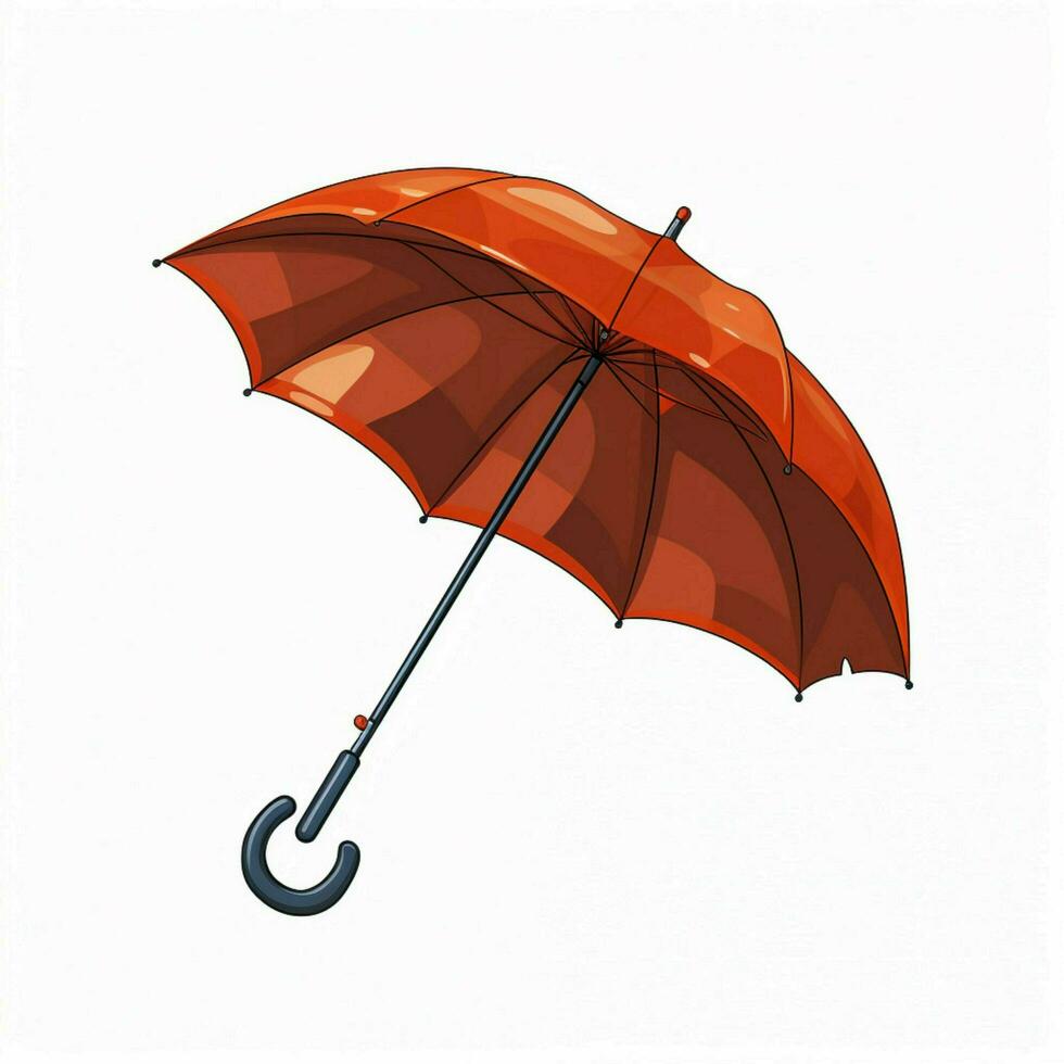 Umbrella 2d cartoon vector illustration on white backgroun photo