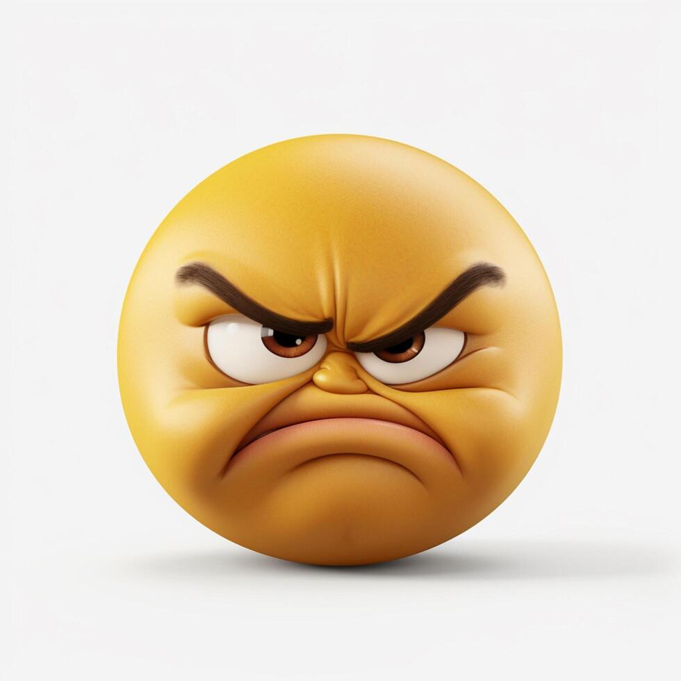 Unamused Face emoji on white background high quality 4k hd photo