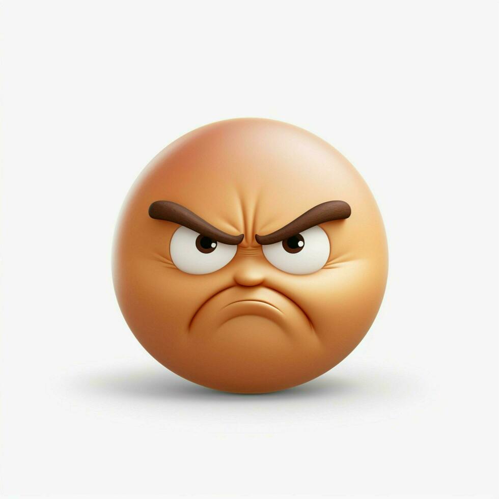 Unamused Face emoji on white background high quality 4k hd photo