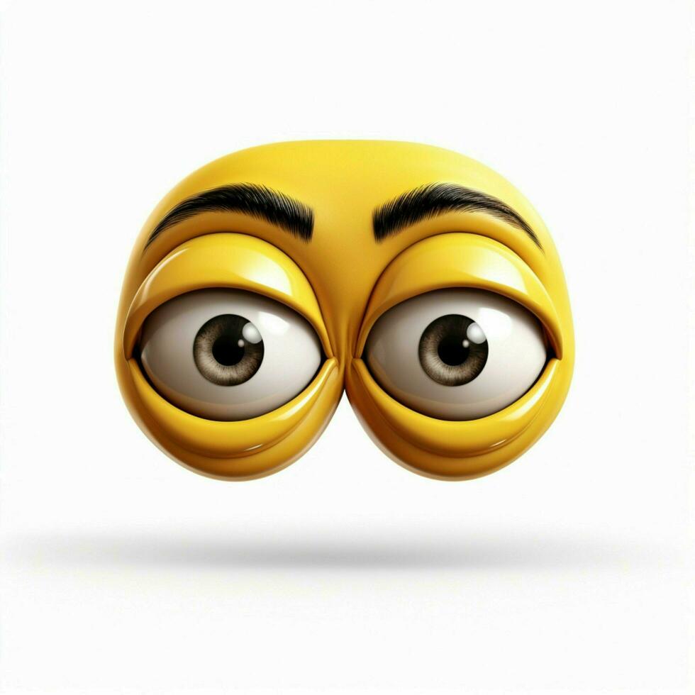 Upside-Down Face emoji on white background high quality 4k photo