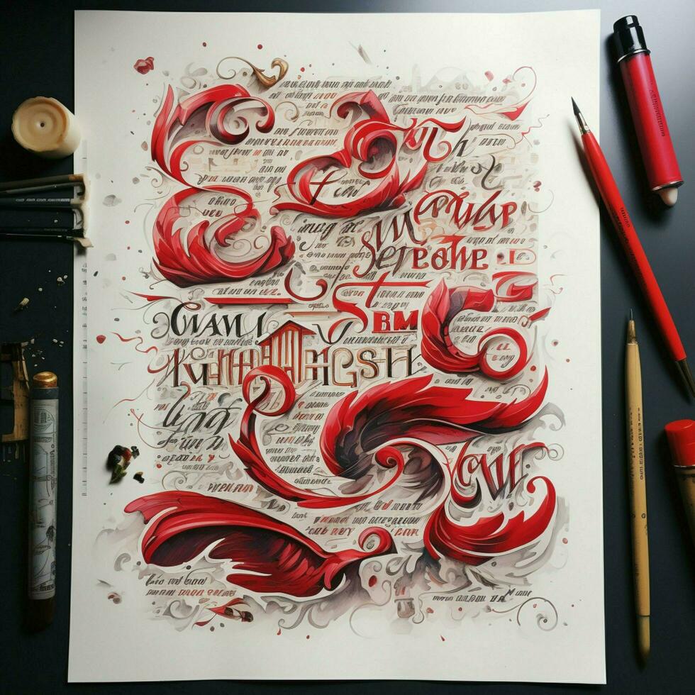 Use calligraphy or typography to express your thoughts and photo