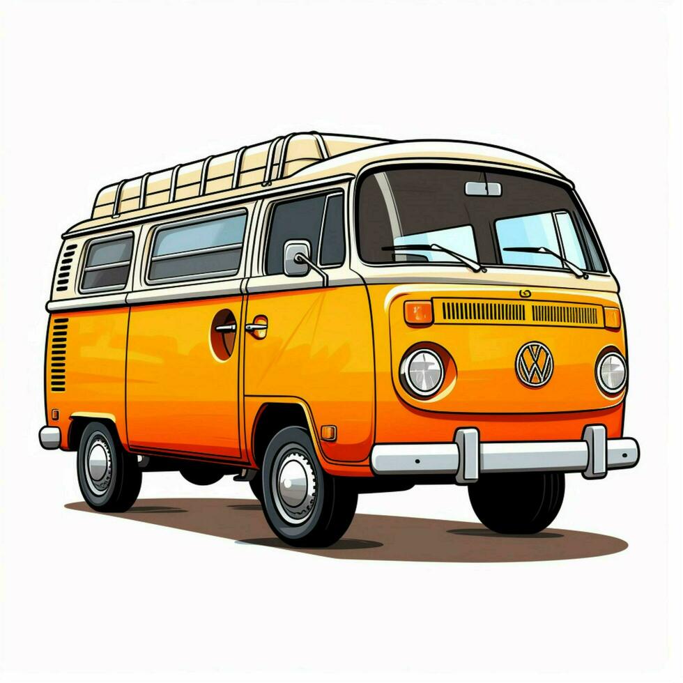 camioneta 2d dibujos animados vector ilustración en blanco antecedentes hig foto