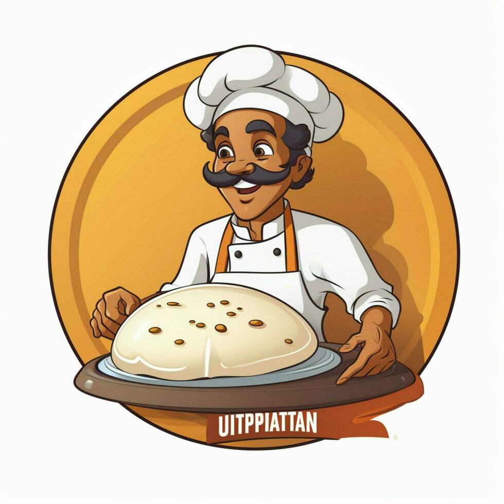 Utthappam 2d vector illustration cartoon in white backgrou photo