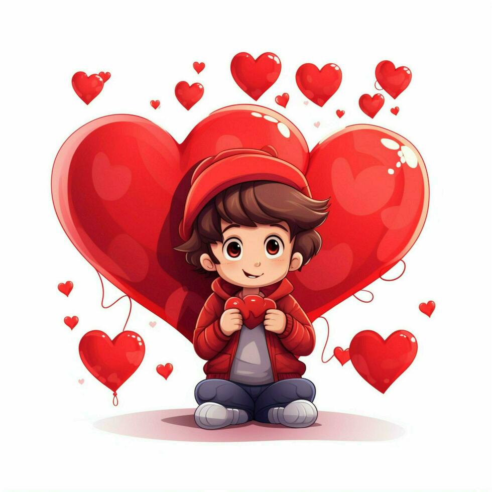 Valentine 2d cartoon vector illustration on white backgrou photo