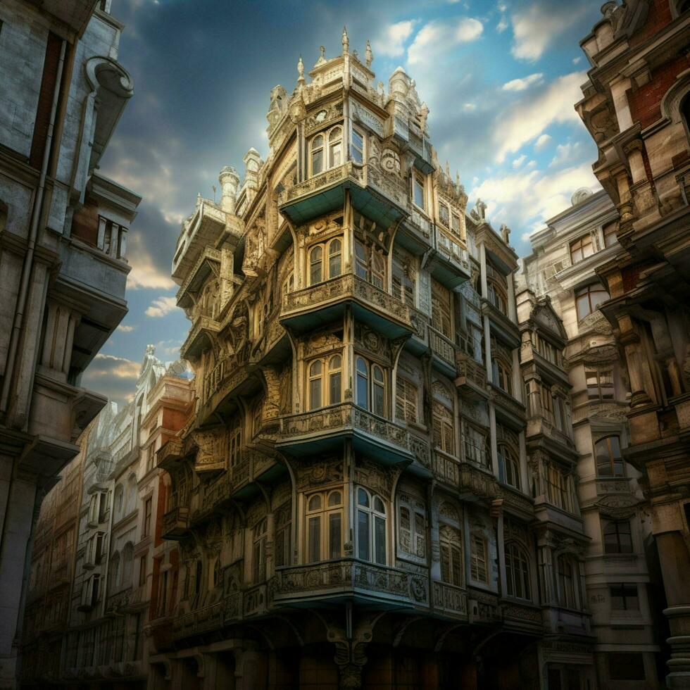 Vanishing facades high quality ultra hd 8k hdr photo