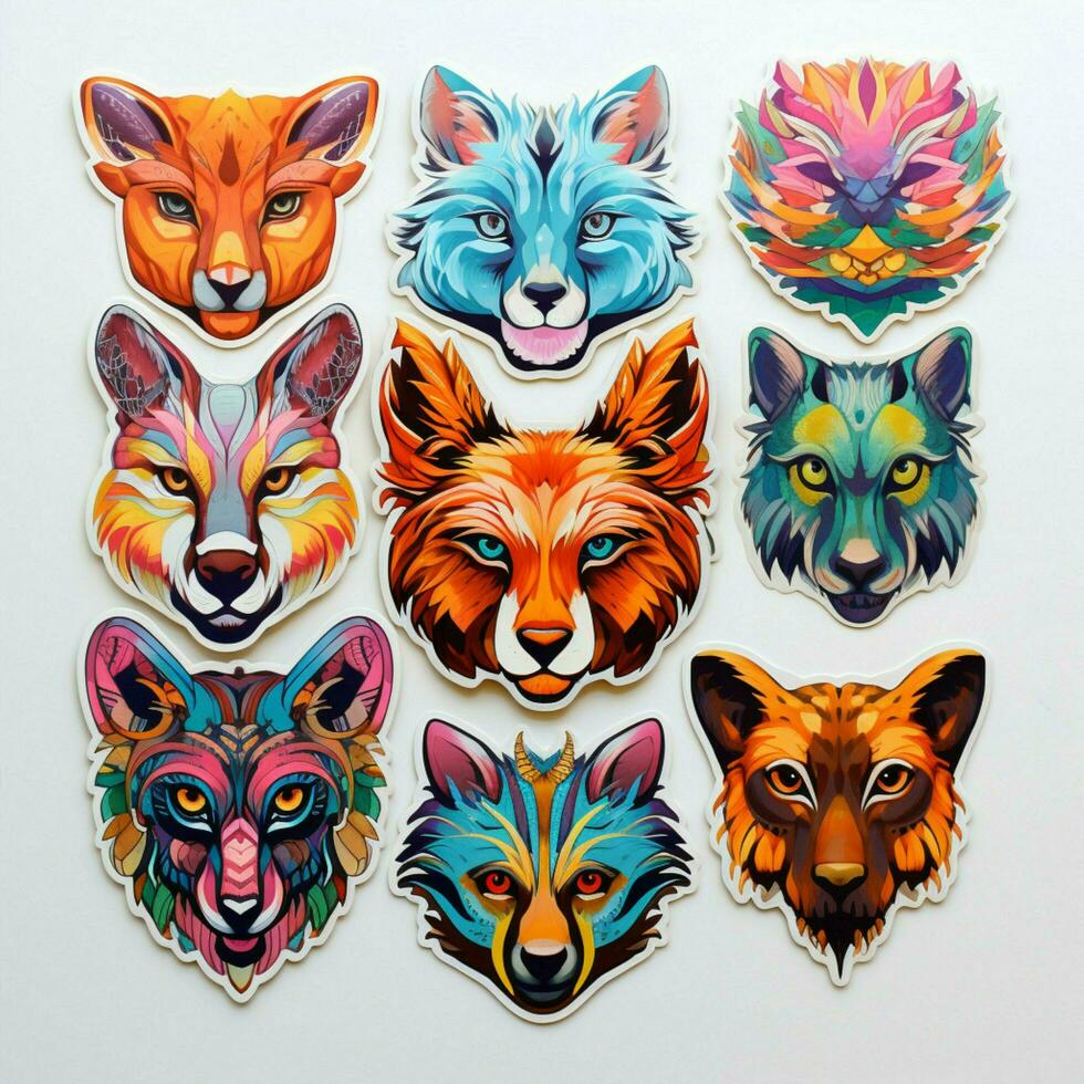 Vibrant and playful animal stickers photo