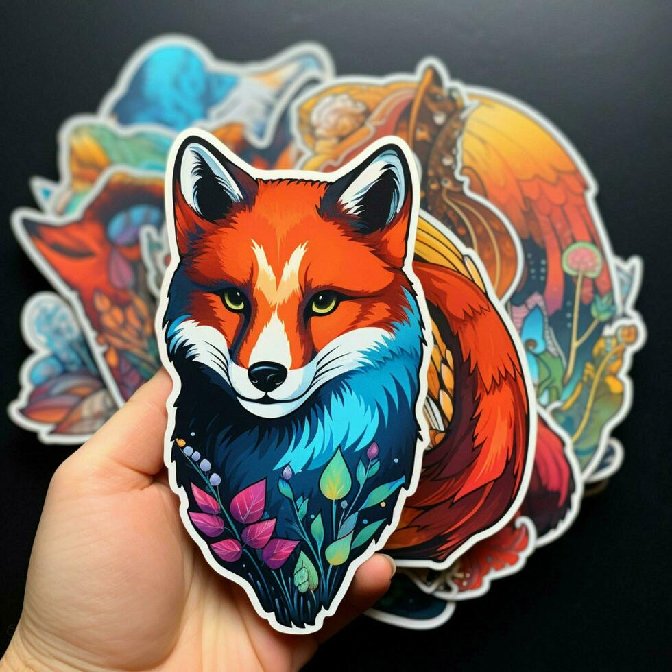 Vibrant and playful animal stickers photo