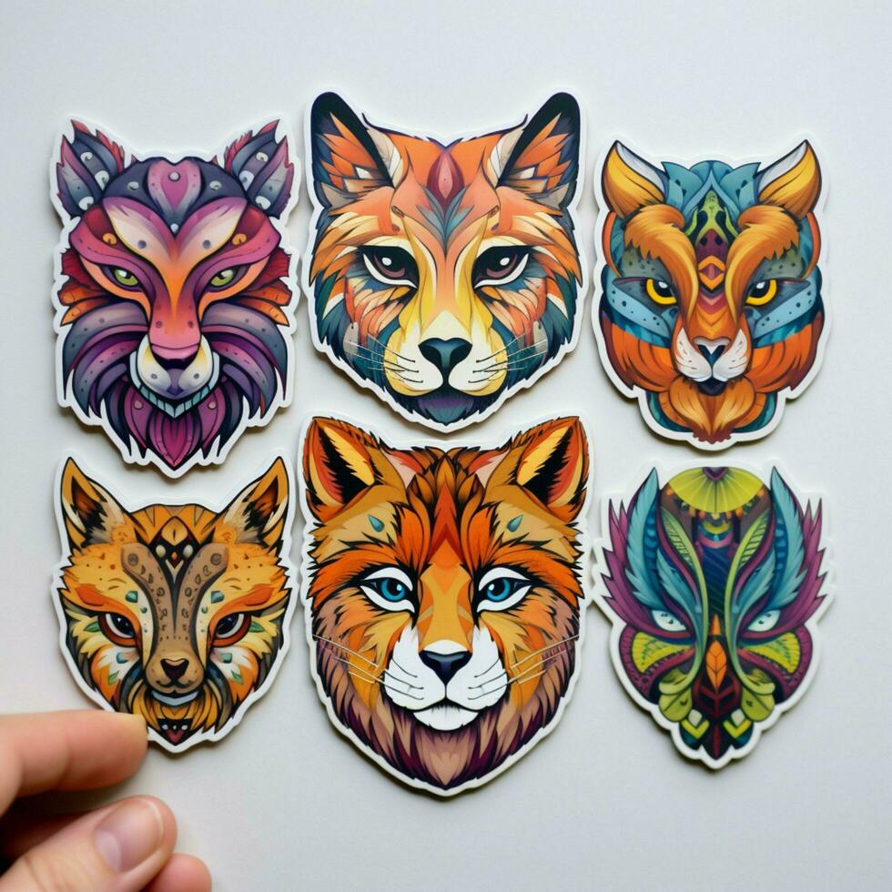 Vibrant and playful animal stickers photo