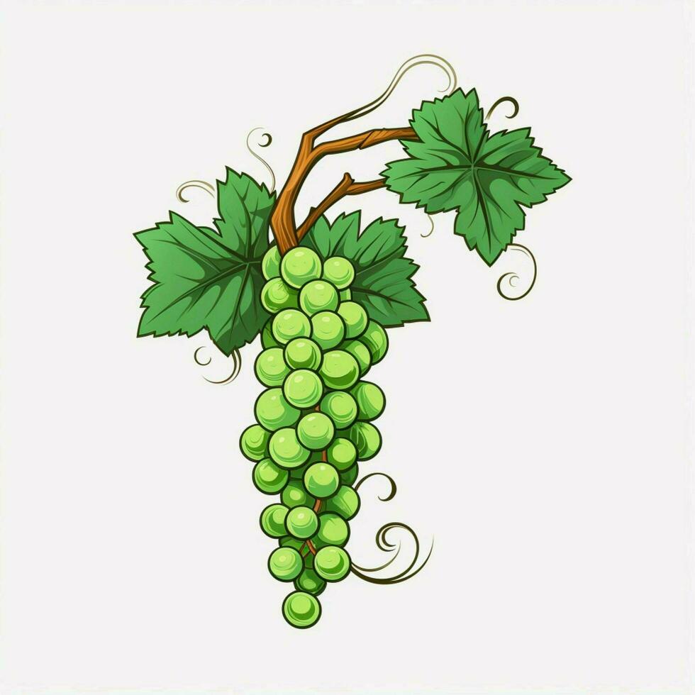 Vine 2d cartoon vector illustration on white background hi photo