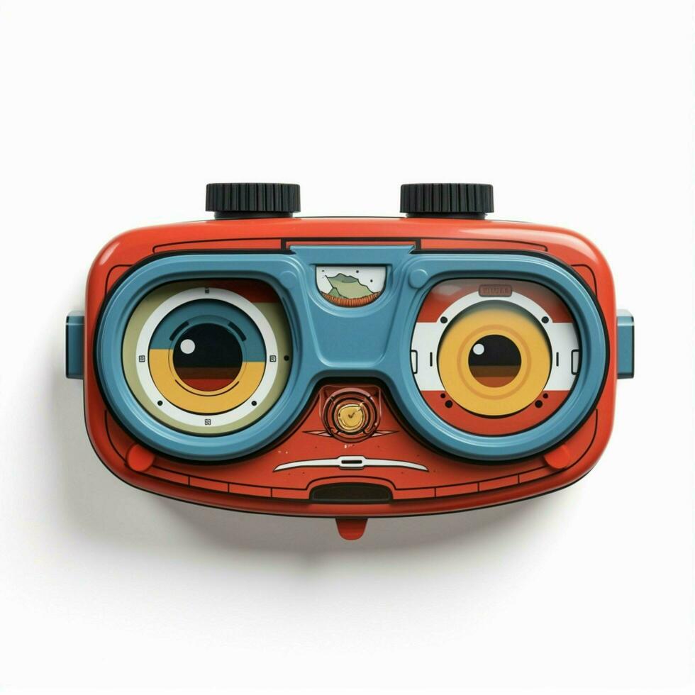 View-Master 2d cartoon illustraton on white background hig photo