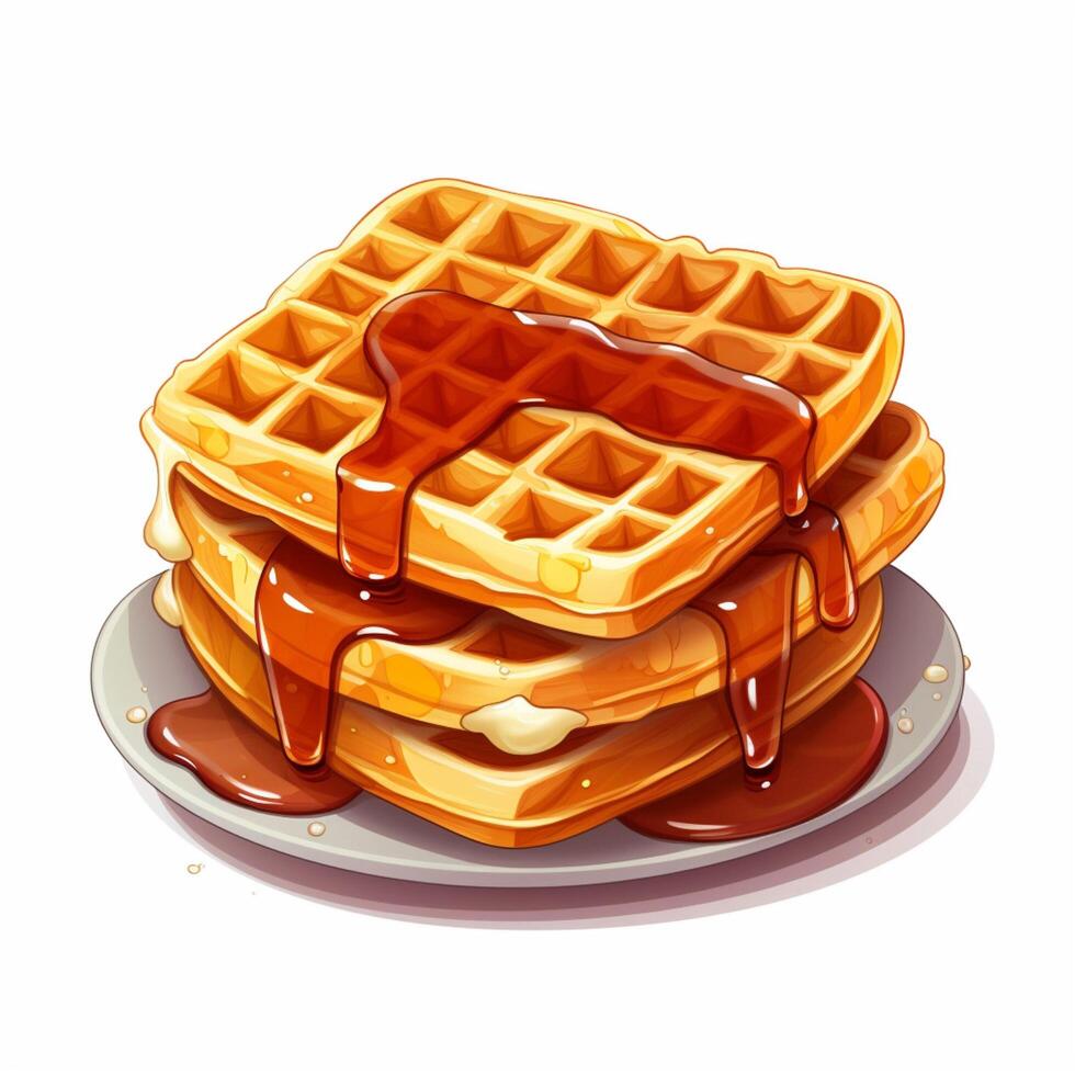 Waffle 2d cartoon vector illustration on white background 30695371