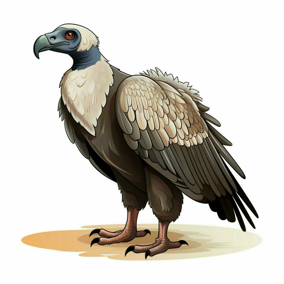 Vulture 2d cartoon vector illustration on white background photo