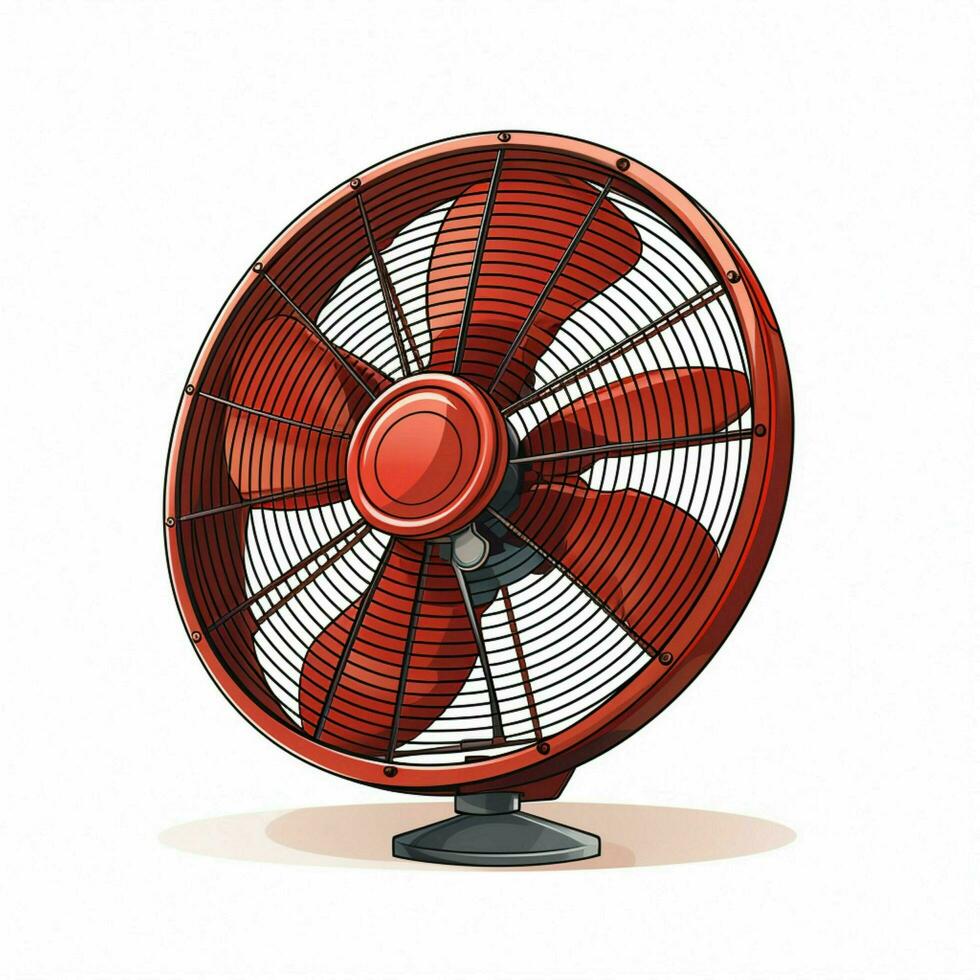 Wall fan 2d cartoon illustraton on white background high q photo