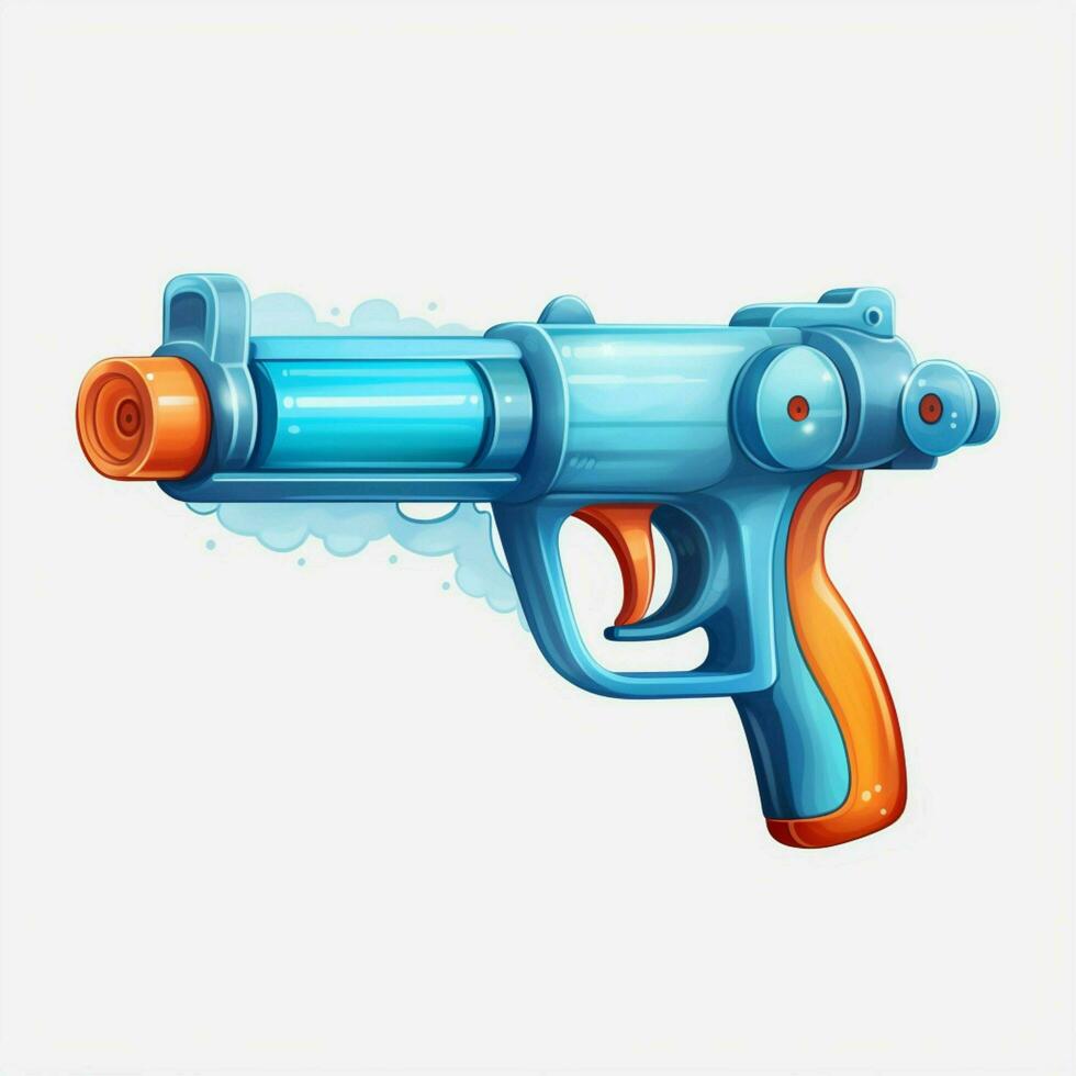 Water gun 2d cartoon illustraton on white background high photo