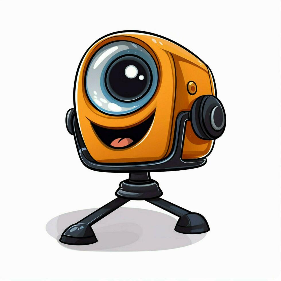 Webcam 2d cartoon illustraton on white background high qua photo