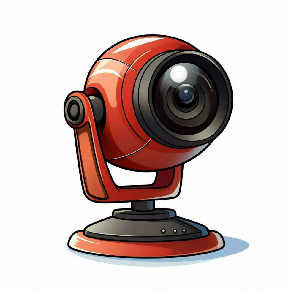 Webcam 2d cartoon illustraton on white background high qua photo