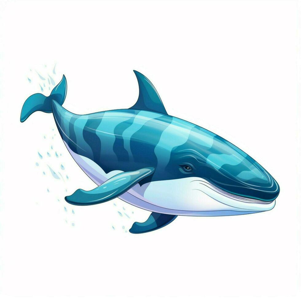 Whale 2d cartoon vector illustration on white background h photo