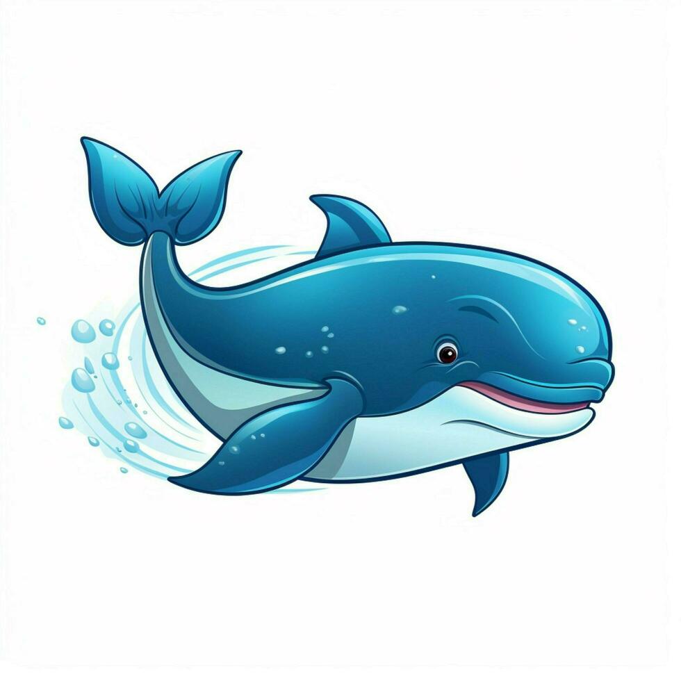 Whale 2d cartoon vector illustration on white background h photo