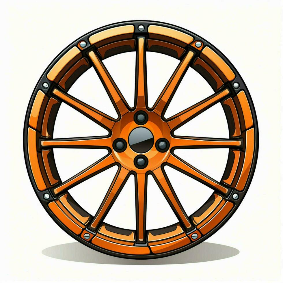 Wheel 2d cartoon vector illustration on white background h photo