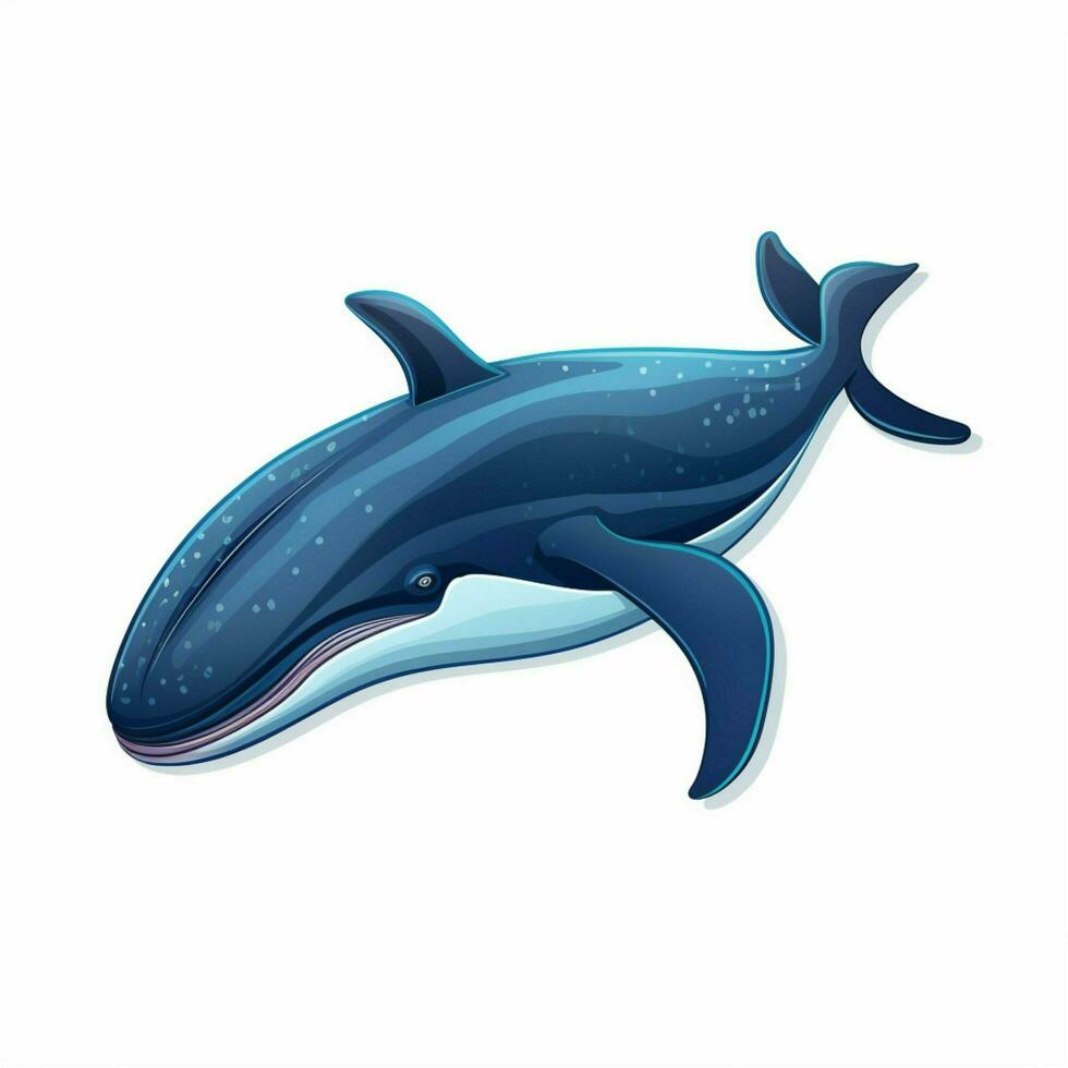 Whale 2d cartoon vector illustration on white background h photo