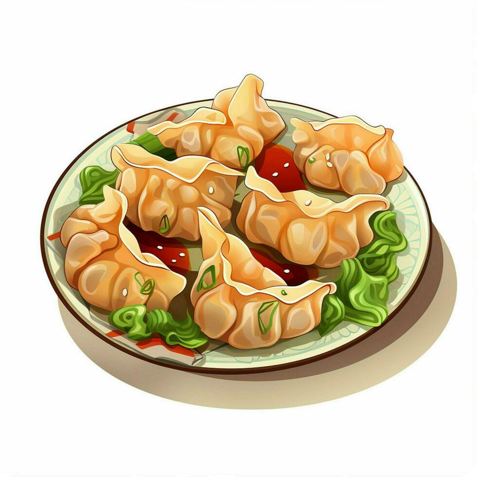 Wontons 2d vector illustration cartoon in white background photo