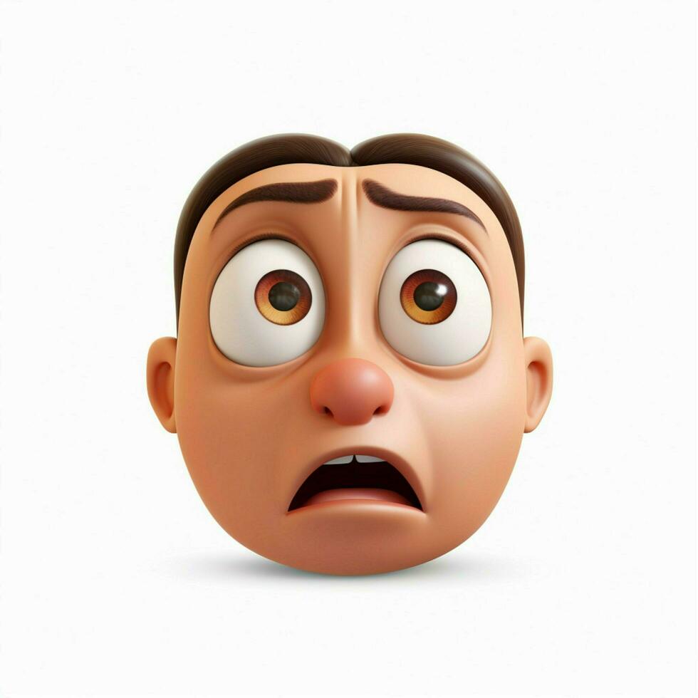 Worried Face emoji on white background high quality 4k hdr photo