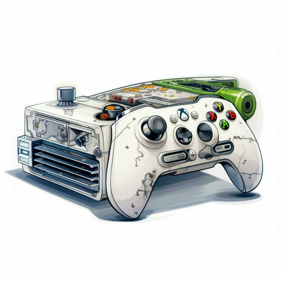 Xbox 2d cartoon illustraton on white background high quali photo