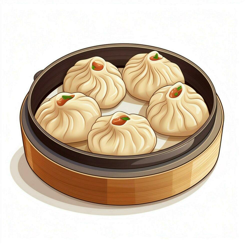 Xiao Long Bao 2d vector illustration cartoon in white back photo