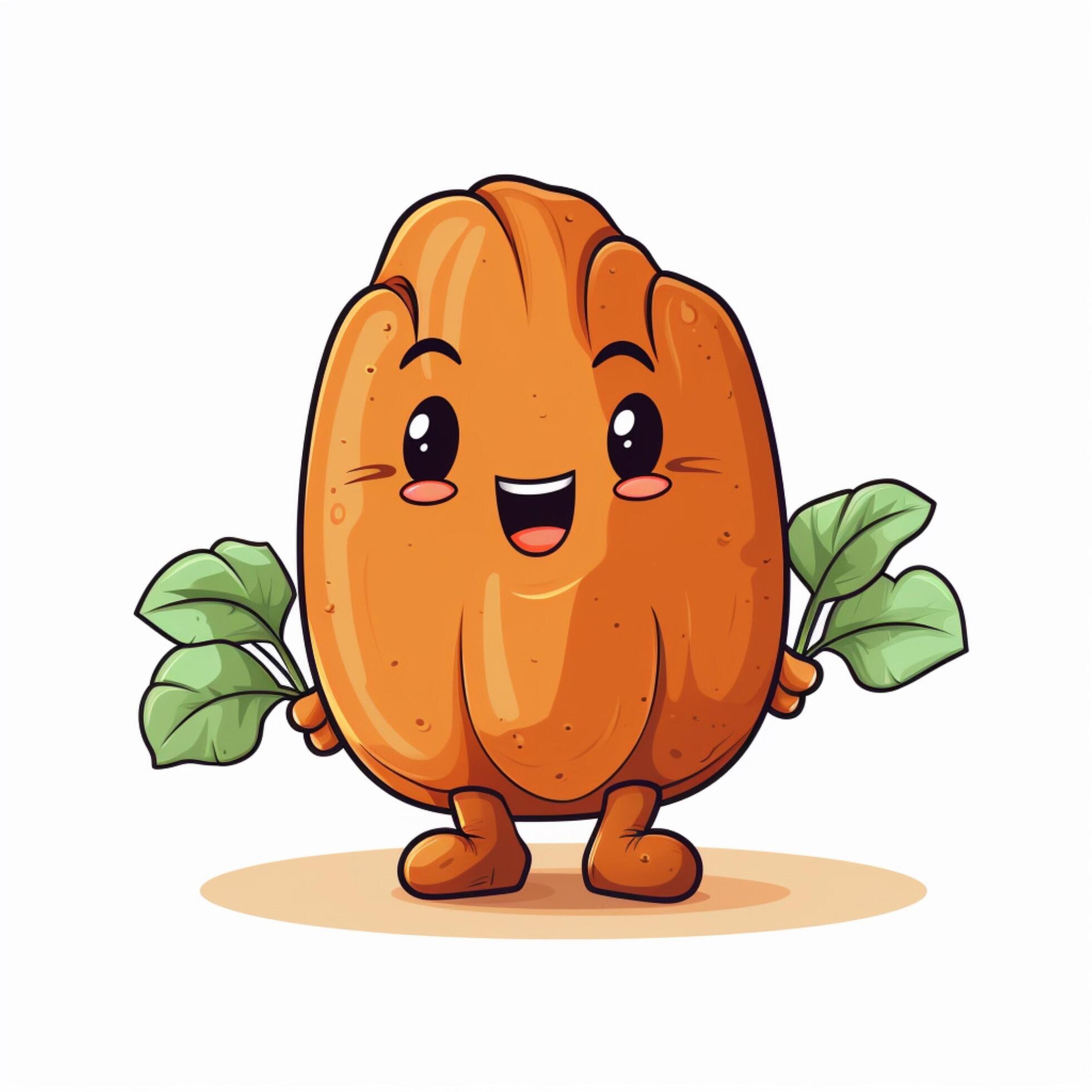 Yams 2d vector illustration cartoon in white background hi 30695881