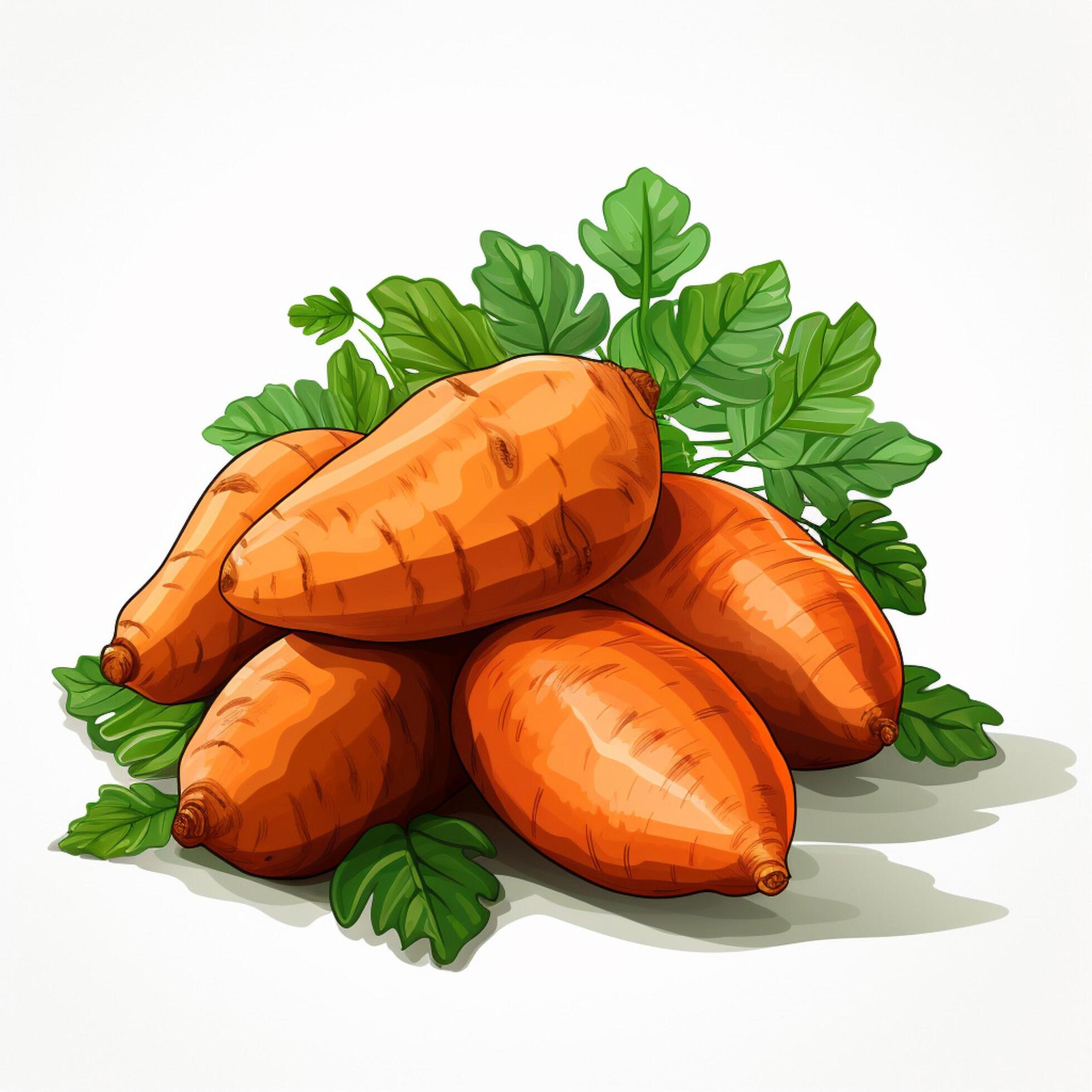 Yams 2d vector illustration cartoon in white background hi 30695883