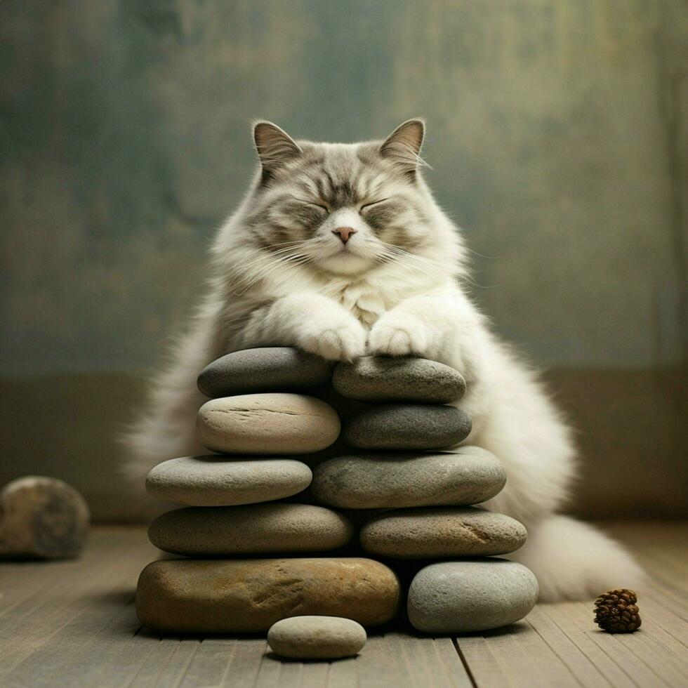 Zen-like pets perfecting the art of relaxation photo