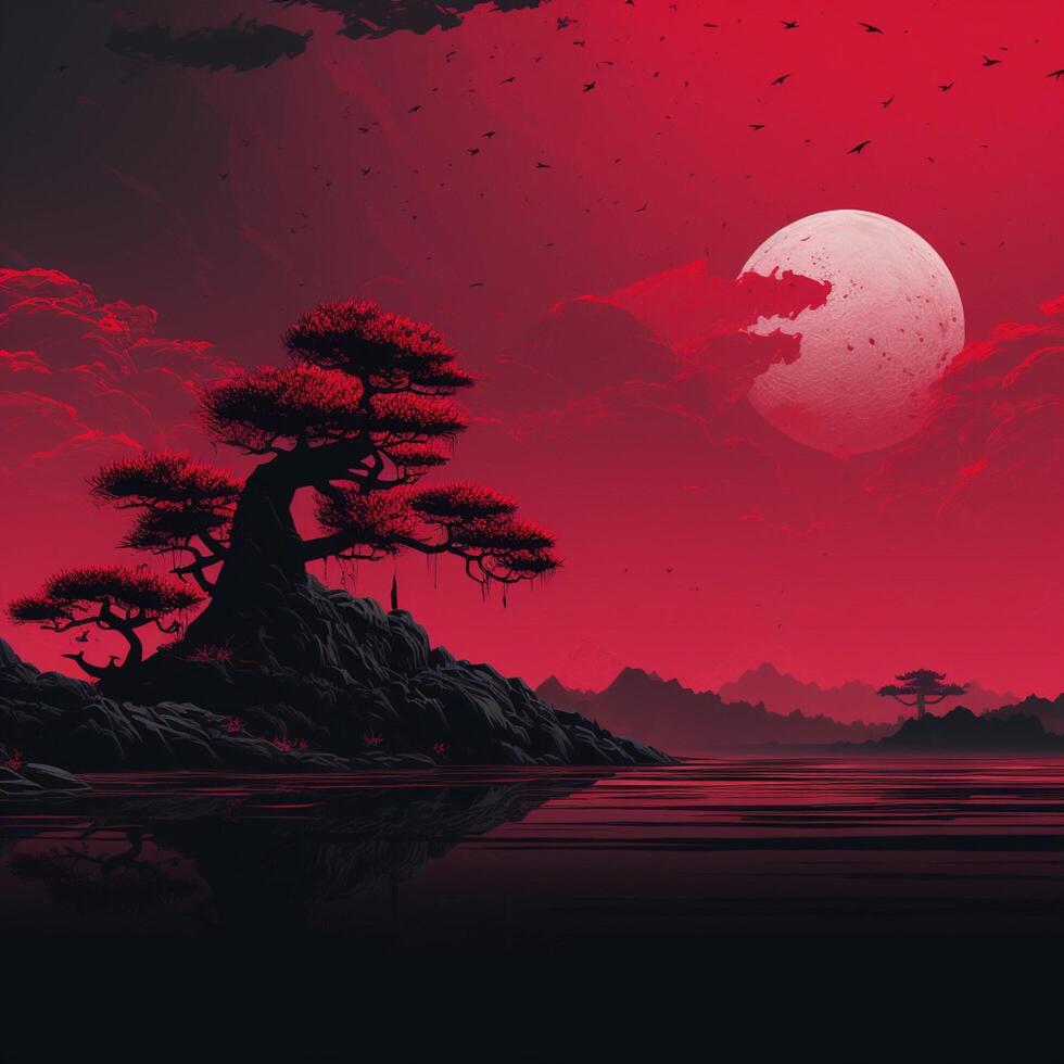 crimson Minimalist wallpaper high quality 4k hdr 30696467 Stock Photo
