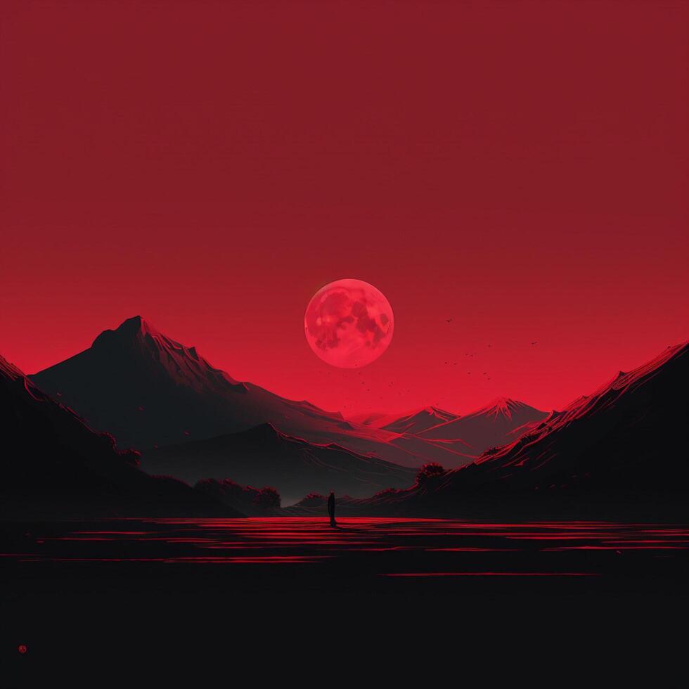 crimson Minimalist wallpaper high quality 4k hdr 30696530 Stock Photo