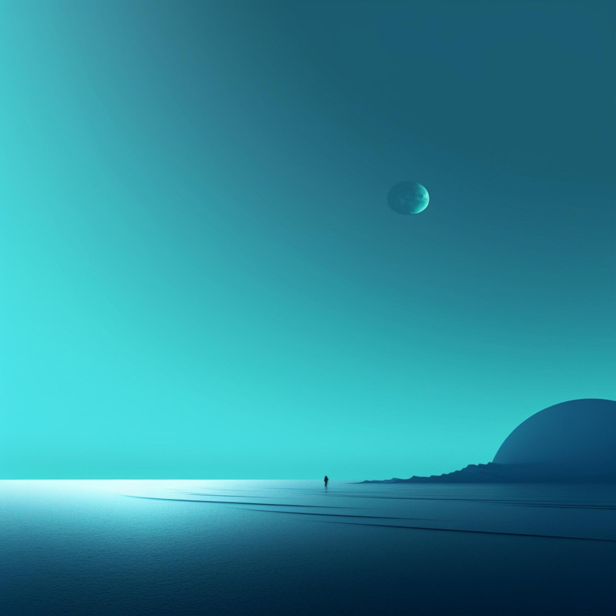 cyan Minimalist wallpaper high quality 4k hdr 30696589 Stock Photo at