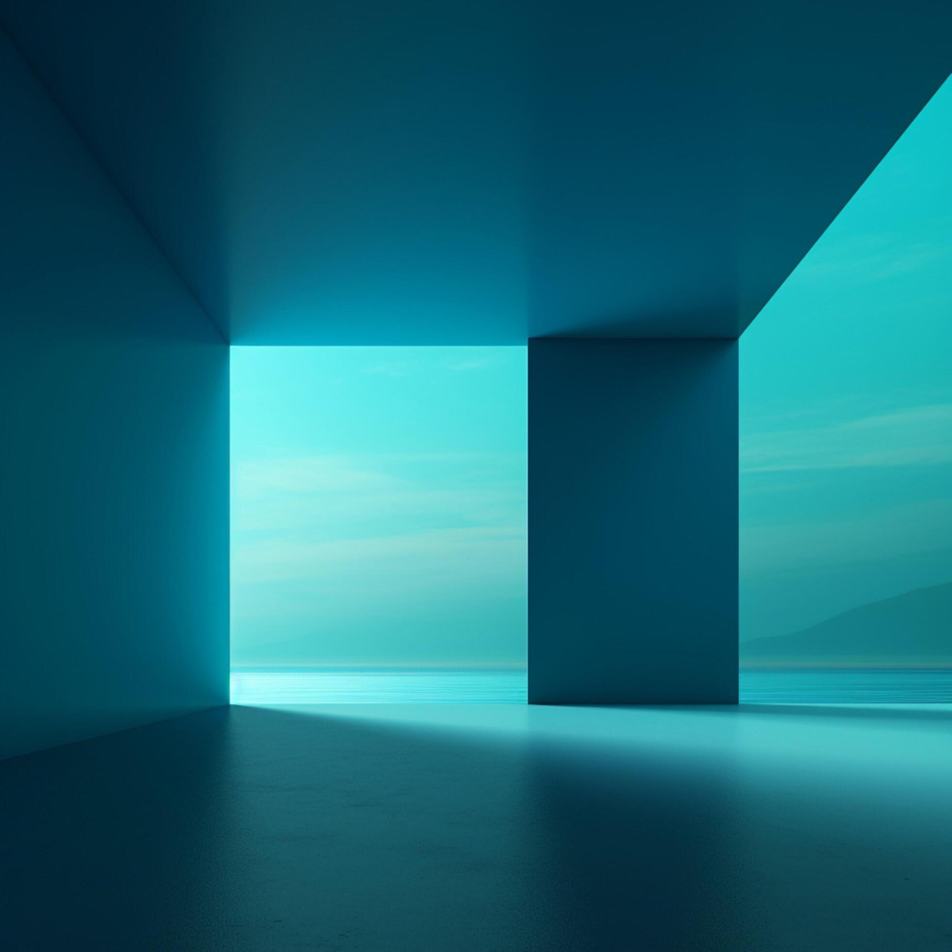 cyan Minimalist wallpaper high quality 4k hdr 30696597 Stock Photo at