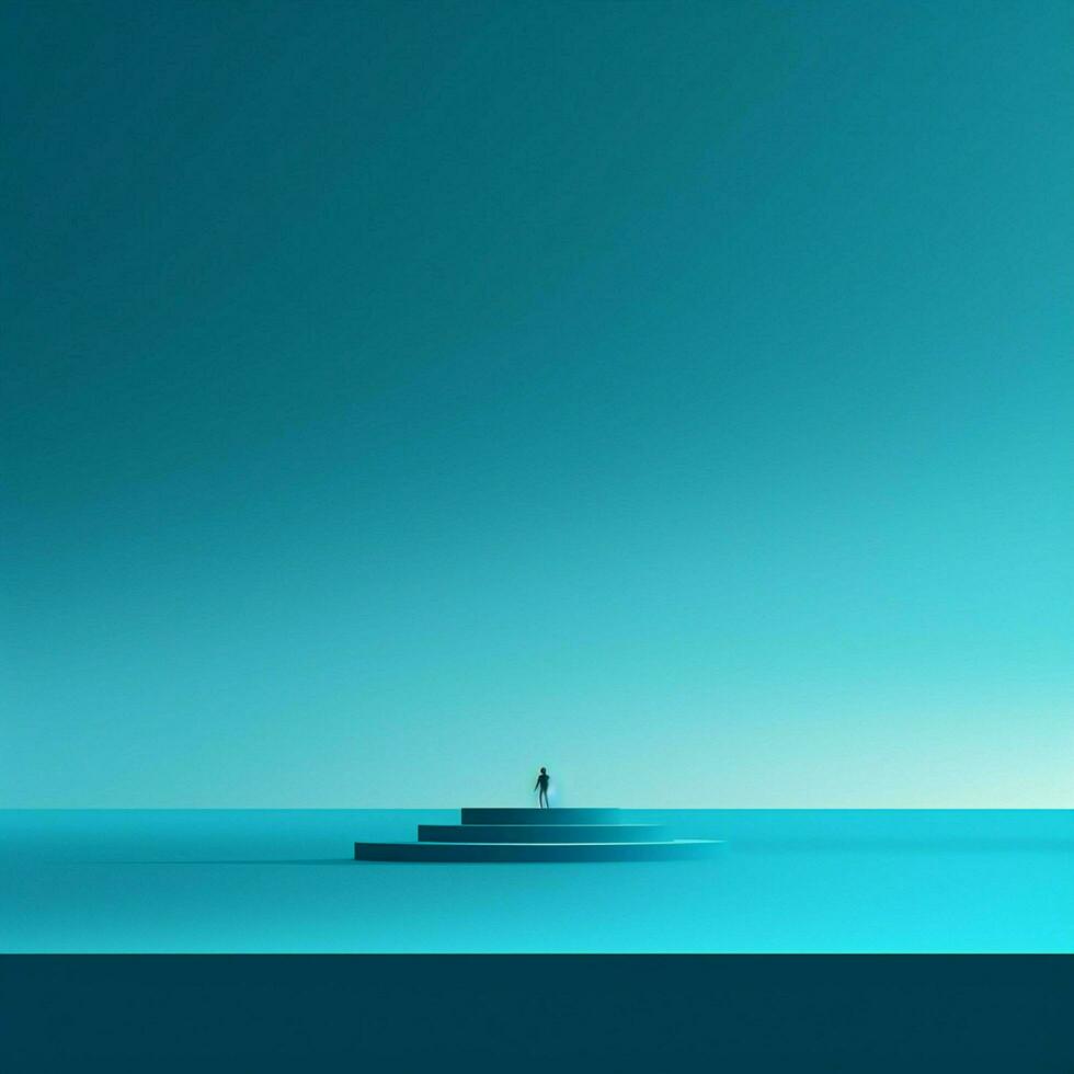 cyan Minimalist wallpaper high quality 4k hdr photo