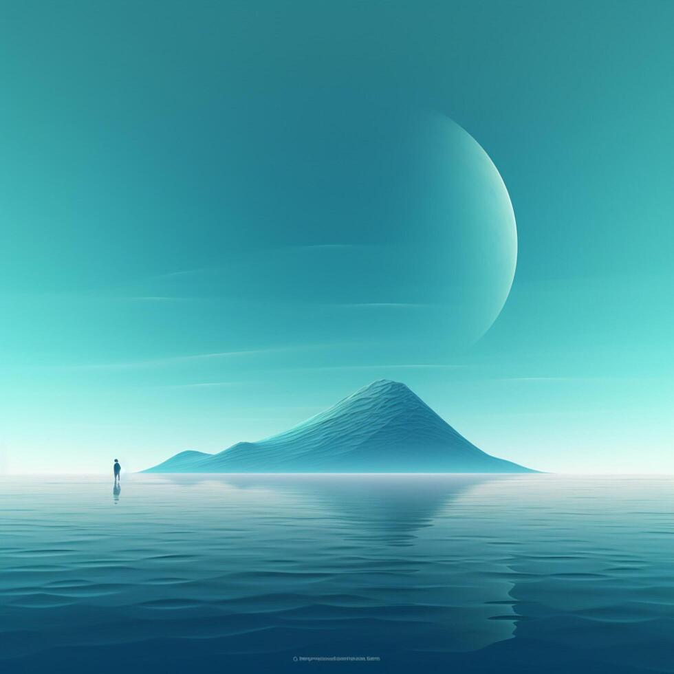 cyan Minimalist wallpaper high quality 4k hdr 30696658 Stock Photo at