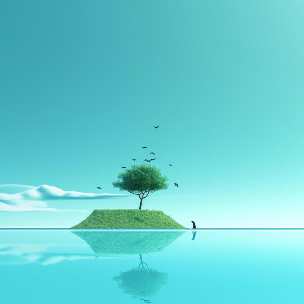 cyan Minimalist wallpaper high quality 4k hdr 30696714 Stock Photo at