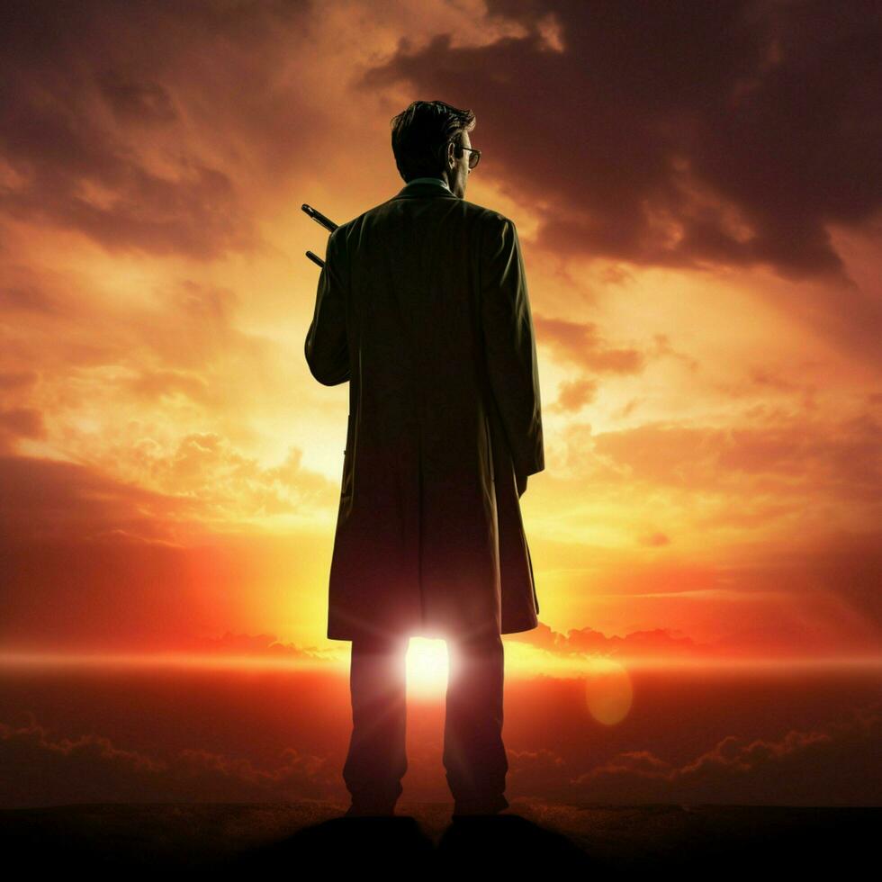 doctor silhouette high quality 4k hdr photo