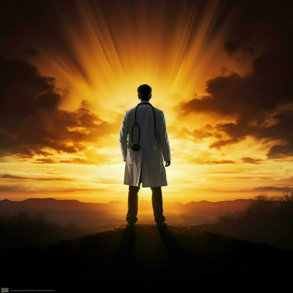 doctor silhouette high quality 4k hdr photo